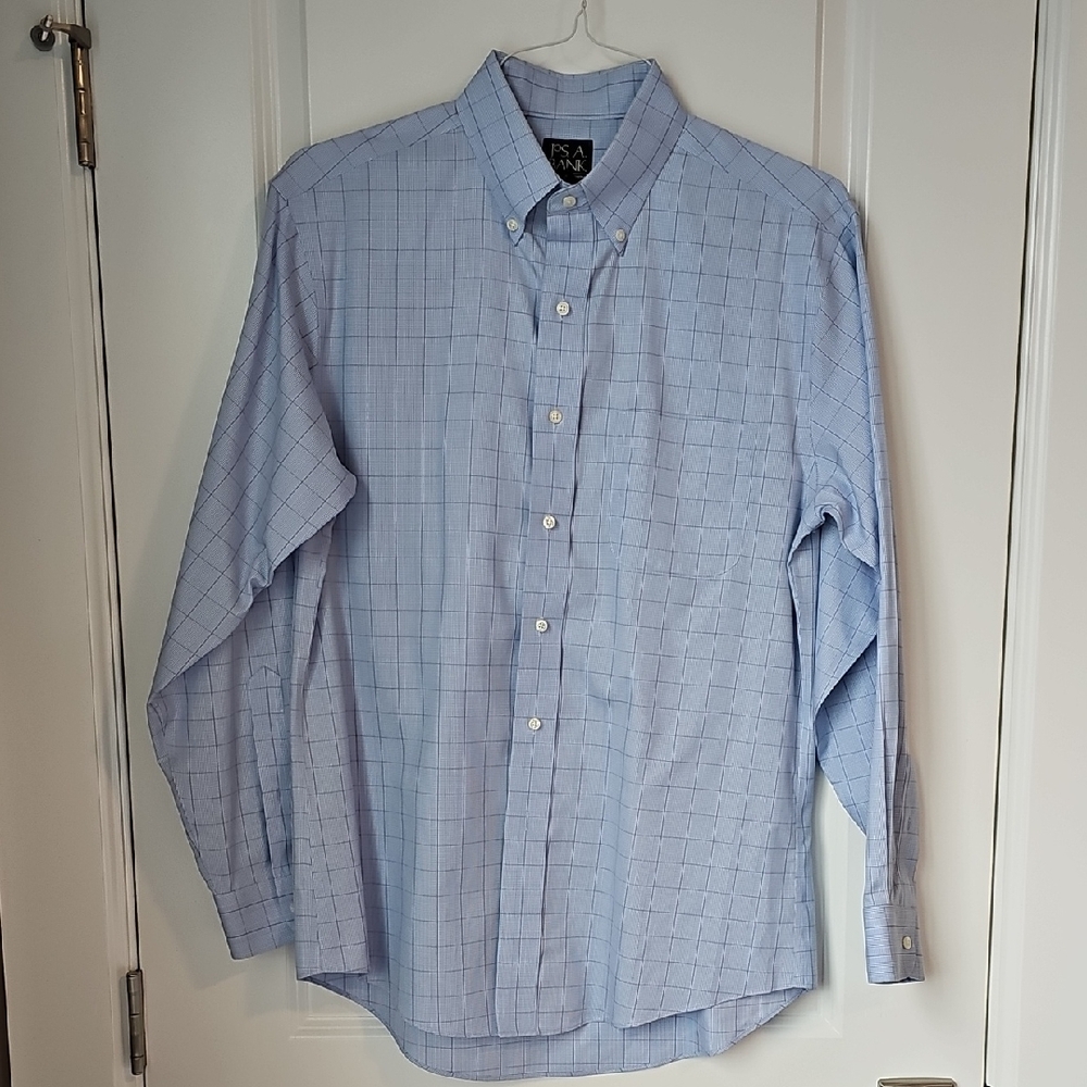 Jos. A. Bank Blue Checkered Dress Shirt